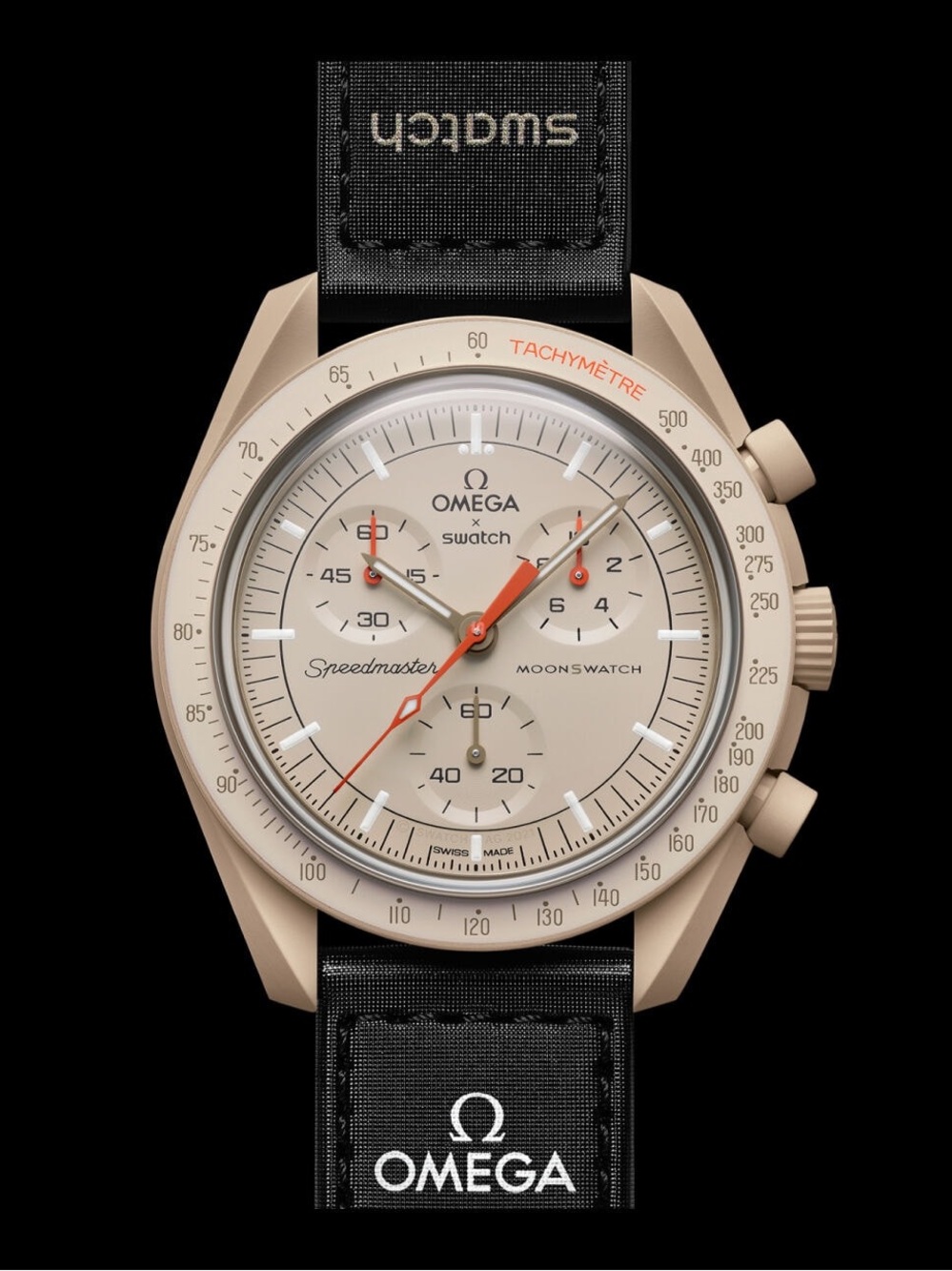 Omega MoonSwatch Speedmaster – Beige Case with Orange Hands